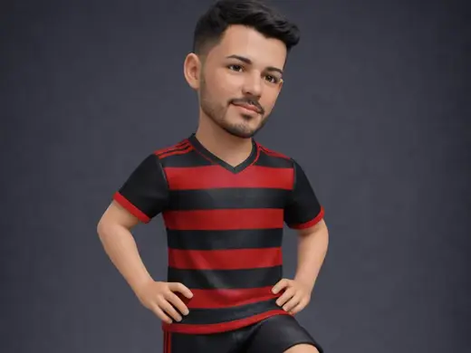 JOGADOR FLAMENGO ROSTO SEMI REALISTA