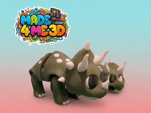 Flexi triceratops articulating dinosaur toy key