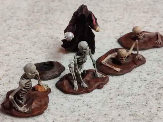 Necromancer and skeletons miniature set