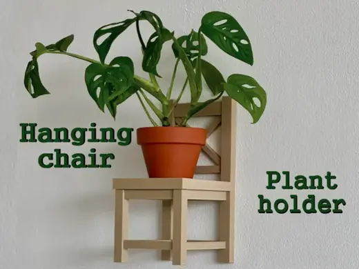 Hanging Chair Plant Holder Wall-Mountable/standing
