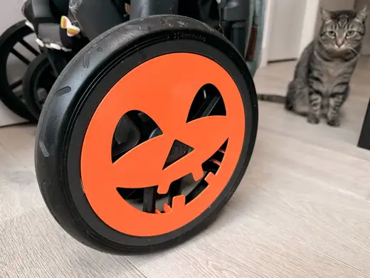 Jack-O-Lantern wheel hub for Uppababy Vista V2