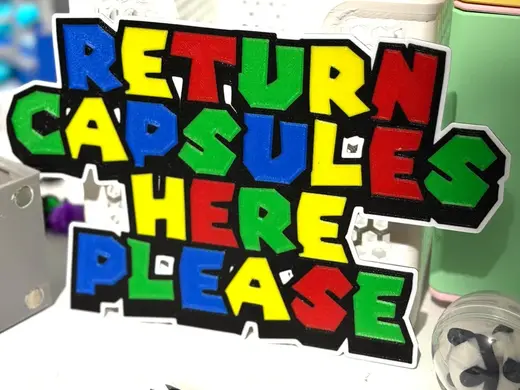 Return Capsules Here Sign GachaPOP - Mario World