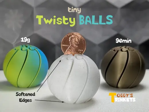 Tiny Twisty Balls (8 Slices, Softened Edges)