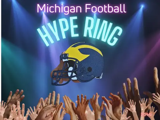 Michigan Winged Helmet Hype Ring