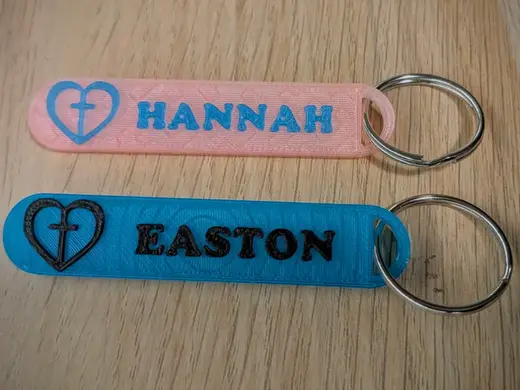Valentines Day Heart Cross Key Chain