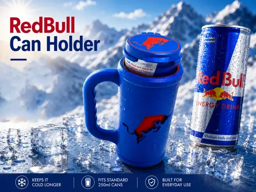 RedBull Can Holder with Lid. 250ml