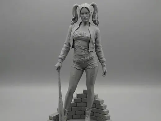 Harley Quinn on a pedestal