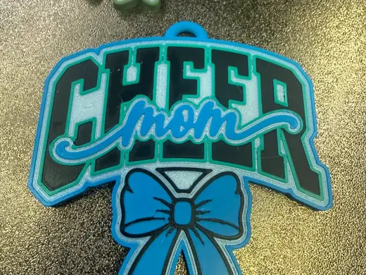 Cute Cheer Mom Bow Keychain Bag Tag