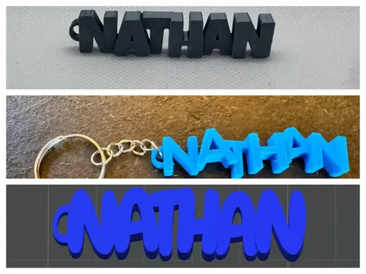 Porte clés personnalisé avec le prénom NATHAN