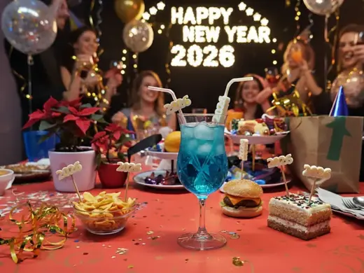 Silvester 2025 2026 Zahnstocher Strohhalm