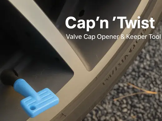 Tire valve cap opener & keeper - Cap'n'Twist