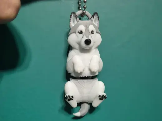 Articulated Husky Keychain