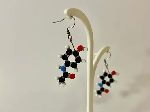 Paracatamol Molecule Earrings