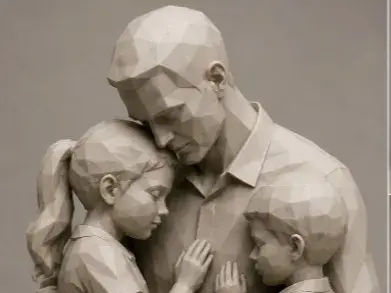 Father - Daughter - Son Hug - Fathers Day Gift