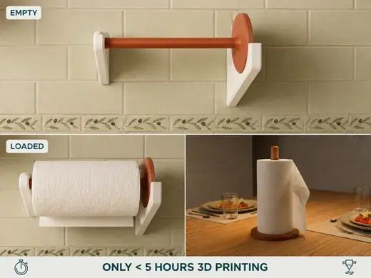 Wall-to-Table Paper Towel Holder