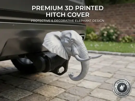 Elephant Trailer Hitch Cover