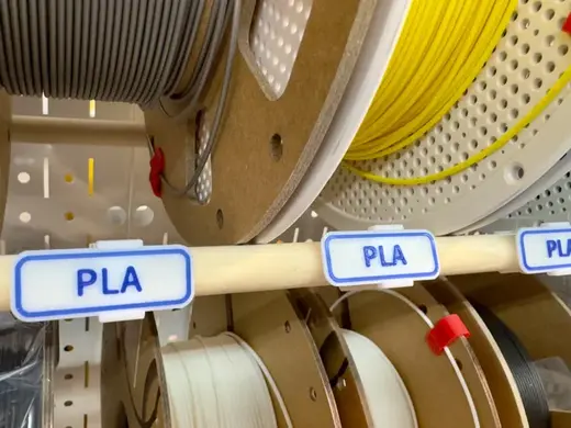 Clip on Filament Rack Labels