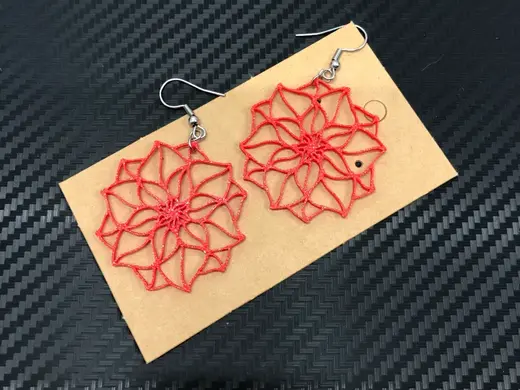 Flower mandala earrings vol, no AMS, 0.4 mm nozzle