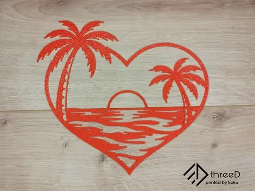 Heart Beach Wall Decor | Love | 2D Wall Art
