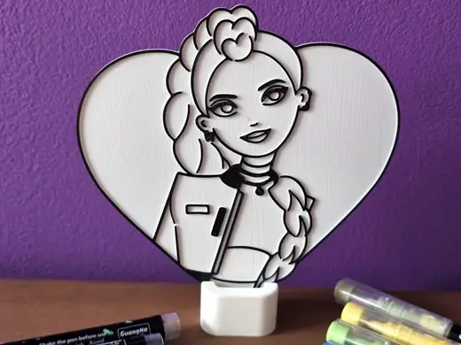 Rumi Kpop Heart Coloring Craft DIY