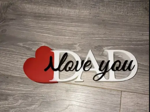 Dad fathers day sign i love you Heart cursive