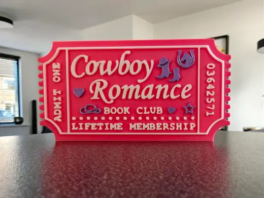 Cowboy Romance Book Ticket
