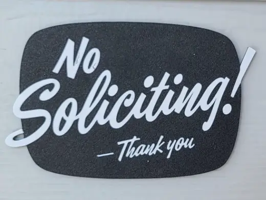 No Soliciting Sign Retro Modern Style Quick Print