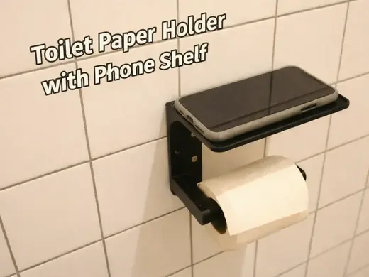 Toilet Paper Holder with Phone Shelf