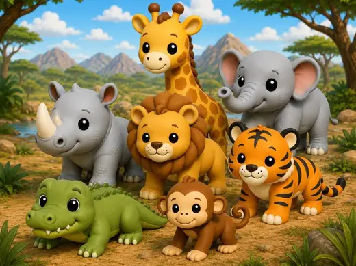Cute Safari & Jungle Animal Collection