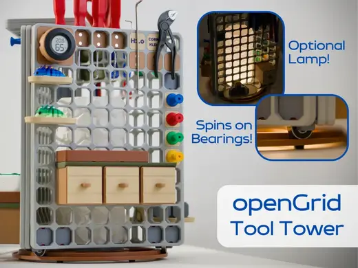 Tool Tower: Modular openGrid Desktop Organizer