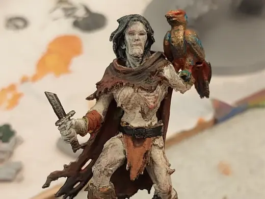 One-Armed Ranger with Falcon & Broken Sword. TTRPG