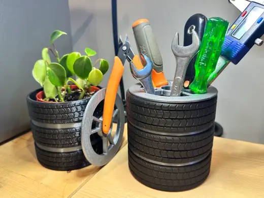 Tire Tool Pencil Holder or Plant Pot with Mag