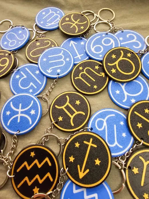 All 12 Zodiac signs Keychains (double-sided)