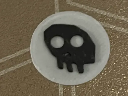 Multi Color Skull Emoji badge Fast Print
