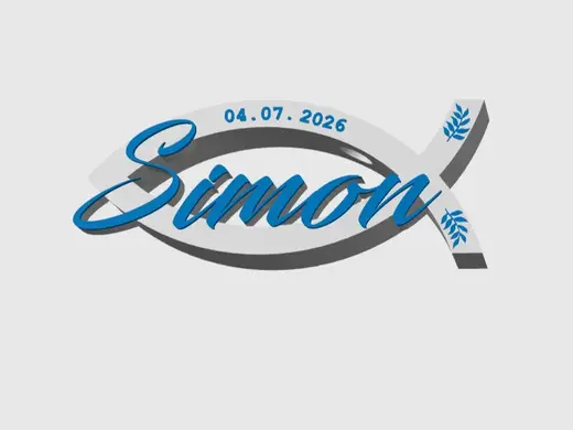 Konfirmation, Kommunion und Taufe mit Namen Simon