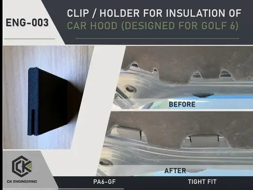 Holder for Car Hood Insulation (Golf 6)