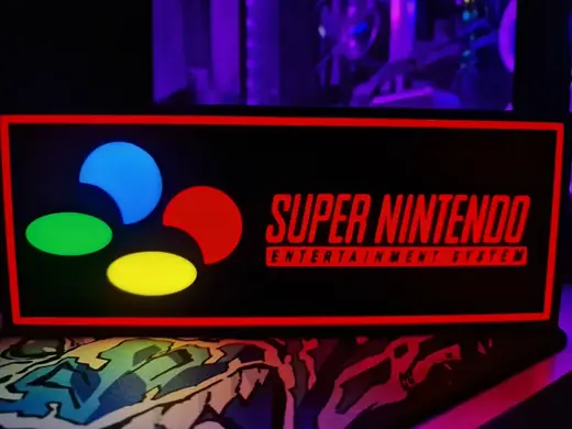 Super Nintendo Logo Lightbox LED Lamp