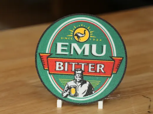 Emu Bitter Beer Logo 100mm Round Coaster