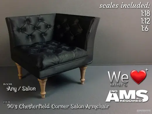 WLM - 90's Chesterfield Corner Salon Armchair