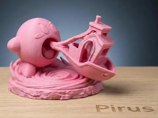 Kirby Inhaling Benchy Diorama