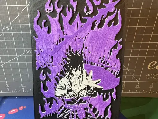 4x8 hueforge of Sasuke Uchiha from Naruto