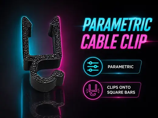 Parametric Cable Clip for articulating phone mount