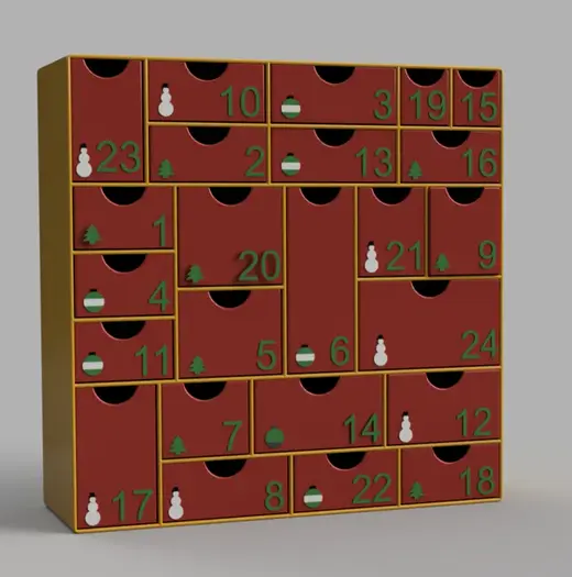 V2 Advent calendar with 24 fillable compartments