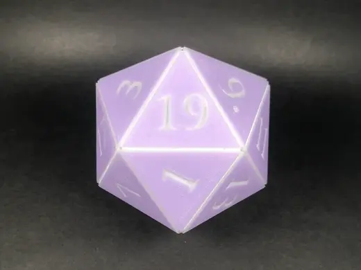 Baldur's Gate 3 inspired snap-together D20 - Filament change version