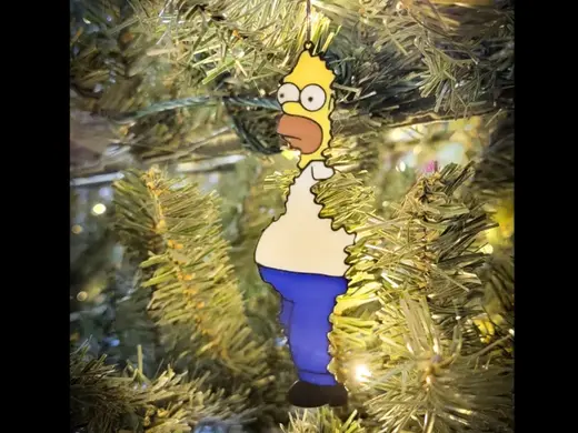 Homer Simpson Bushes Ornament - Full