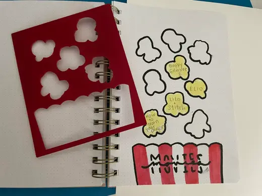 Movie Popcorn BuJo Planner Stencil