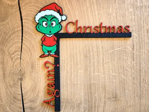 Christmas Grinch door corner - left and right