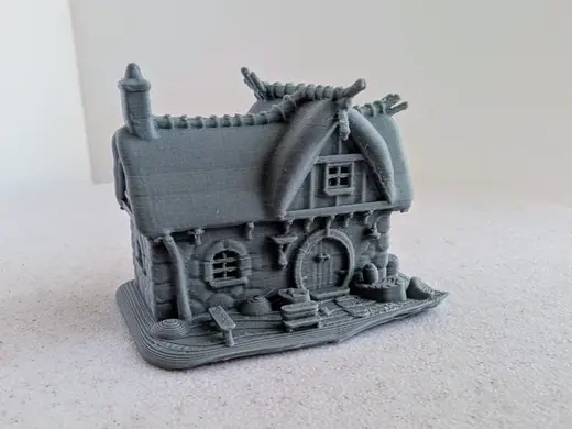 Medieval Straw Roof House miniature 026