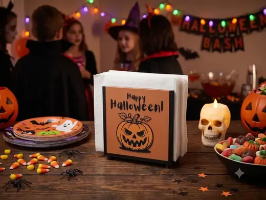 Interchangeable Napkin Holder - Jack O lantern