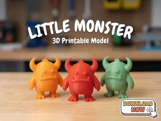 Cute Little Monster Easy Print Fidget Figure
